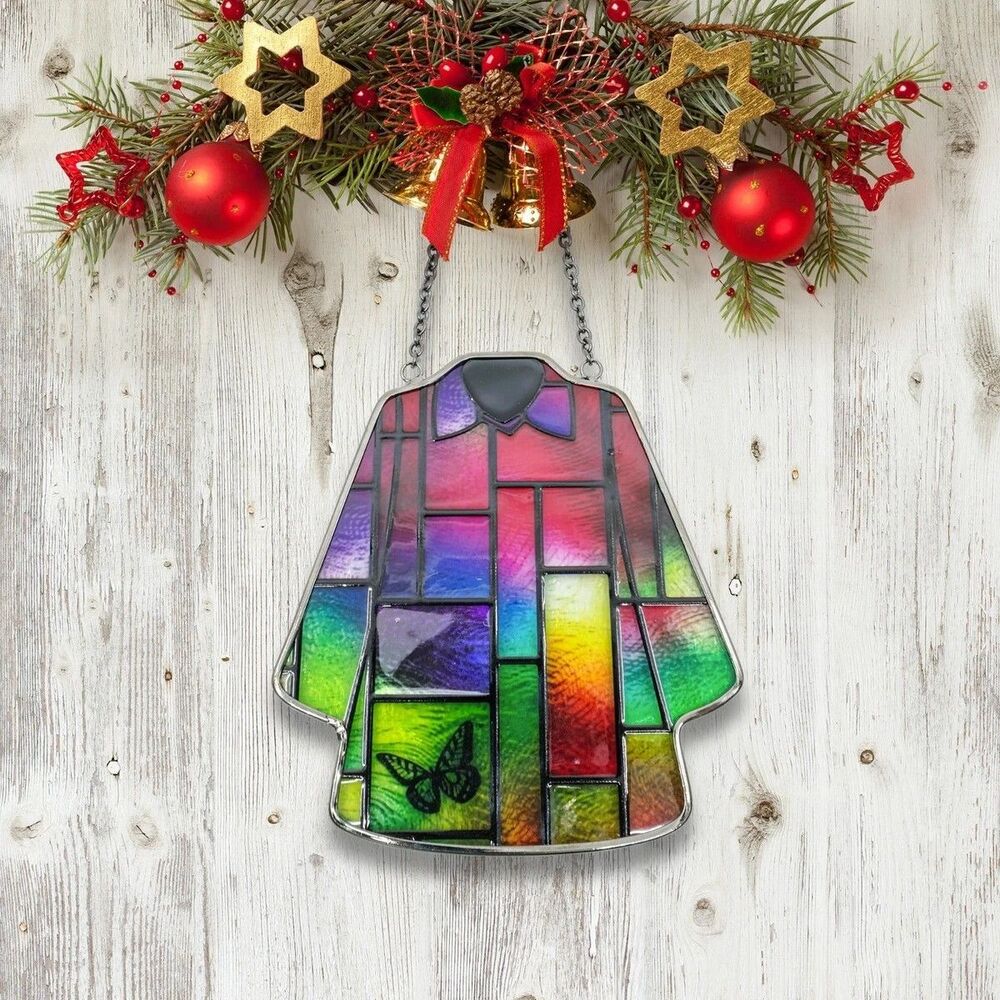 Dolly Parton “Coat of Many‎ Colors” Stained Glass Ornament – Design by Ruz NEW